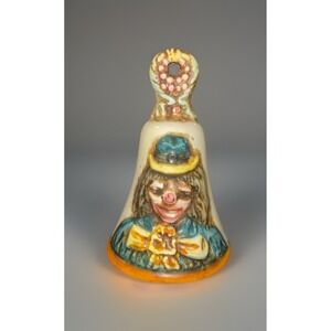 Vintage Beautiful Capodimonte Made In Italy Harlequin Bell By KB Ceramic‎